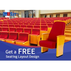 China Commercial Folding Church Auditorium Chairs With Writing Table on sale