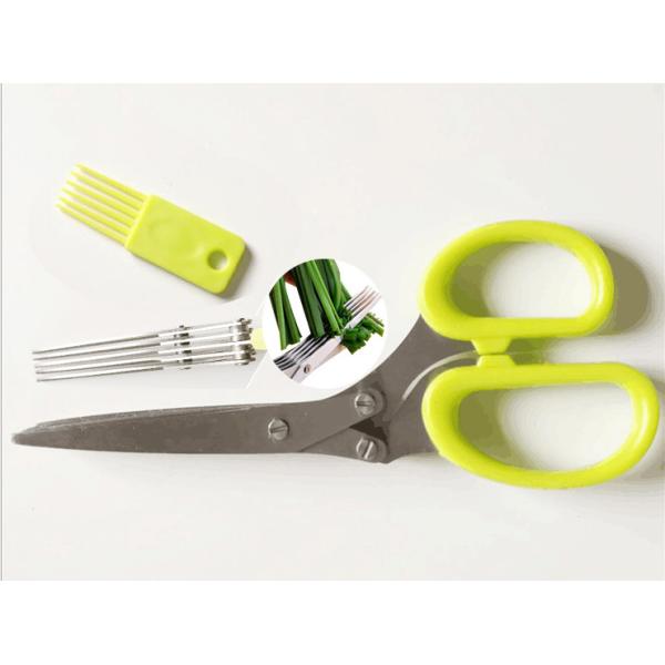 Multi-functional Kitchen Scallion Scissors cutting herb 5 Layers of blade quick
