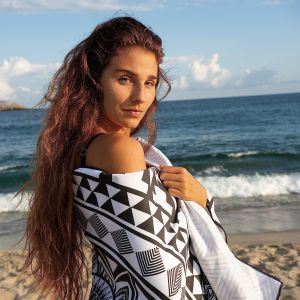 Personalized Rectangular Beach Towel With Custom Logo Lightweight