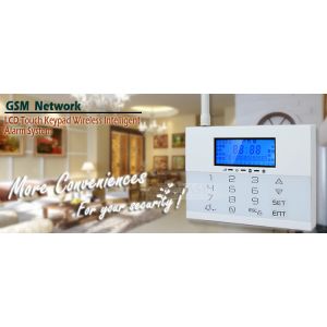 LCD Icons Touch Keypad House GSM PSTN Burglar Alarm Systems with Wireless Flash