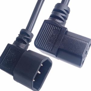 Black Extension Power Cord C13 C14 Bent 90 Degrees Connector 1.2m 1.5m 1.8m