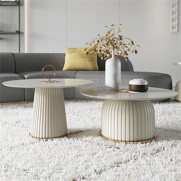 Quality Round Slate Coffee Center Table Home Light Luxury Style 80x37cm wholesale