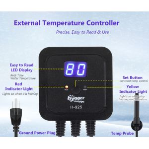 300W/500W Aquarium Heater with LED Digital Temperature Controller, Submersible
