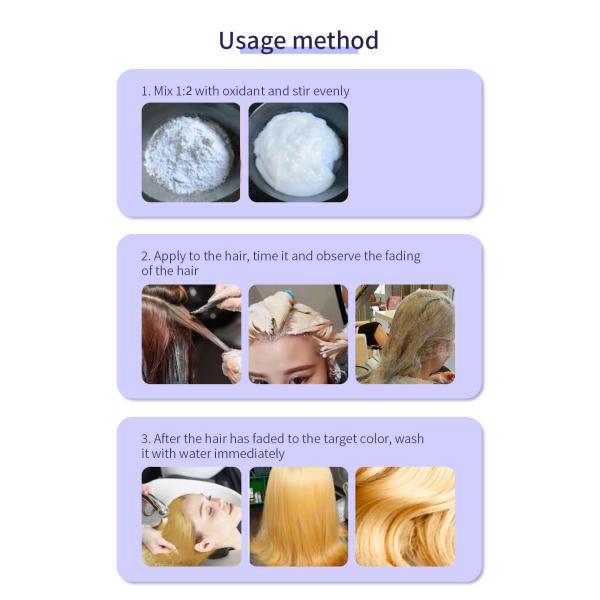 Professional Hair Bleaching Powder for Salon Quick-Drying Formula Low Irritation Strong Adhesion 6% Hydrogen Peroxide