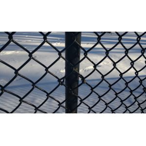 China Chain wire Fence for sale 65MM X 65MM X 4.00MM black powder  coated on sale
