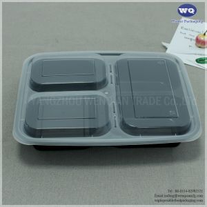 Diposable 3-Compartments Takeaway Plastic Food Container Disposable Food Grade