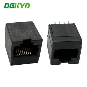 Cheap RJ45 180 degree industrial Ethernet flat pin 6U all plastic connector DGKYD52241188IWA1DB4 for sale