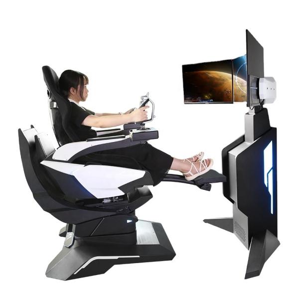 Space Flight Vr Simulator 3 Axis Dynamic Platform 360 Rotate Chair Joystick