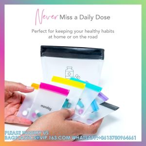 Pill Pouch Set, Zip Pill Organizers, Large Reusable Travel Pill Container, Color