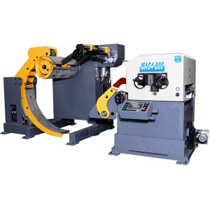 Steel Bar Decoiler Straightener Feeder / Metal Material Roll Stamping Automation