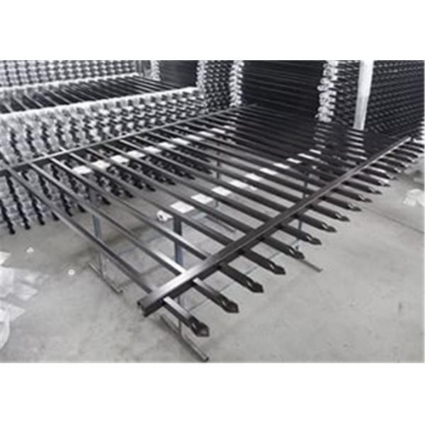 Square picket Flat Top Garrison Fence Panels 2100mm*2450mm Height 25mm Upright