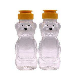 China 200ml PET Bear Plastic Honey Jars for Food Grade and Creative Student Portable Bottle on sale
