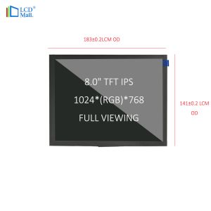 Mini Tablet Screen 8 inch TFT LCD Module with 1024*768 Resolution and 680nits