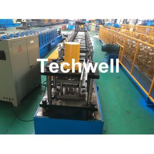 GCr15 Steel Roller Guide Rail Cold Roll Forming Machine With Hydraulic Cutting