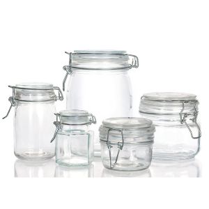 100ml 200ml Sealed Freezer Safe Glass Containers Jars Jam With Clip Lids