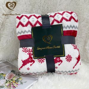 Rectangular Double Layer Double Sided Blanket For Christmas Customized Merry