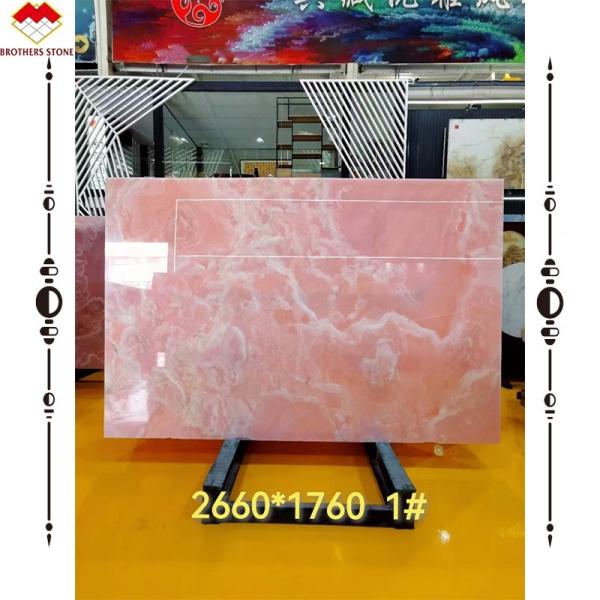 Big Slab Onyx Marble Stunning White Pink Onyx Stone for Wall Panel and Table Top