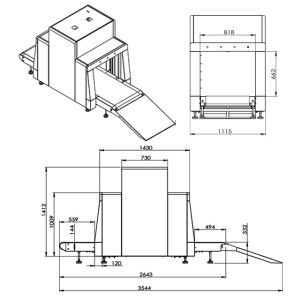 X Ray Security Inspection Device Saving Electricity With 0.22m / s Conveyor