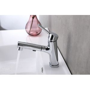 OEM ODM Bathroom Faucets With Pull Out Sprayer Rust Resistant Finish