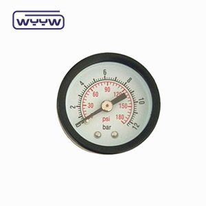 Cheap Plastic Case Dual Scale Vacuum Pressure Gauge Back Mounting 1 1/2&quot; 40MM -1bar-0bar Steel Case for sale