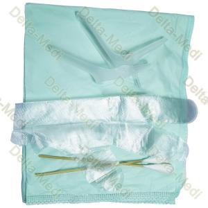 China Disposable Sterile Gynecological Examination Kit with Vaginal speculum Underpad Cotton swabs Disposable PE exam gloves on sale