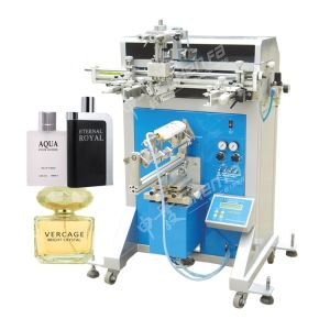 Cheap SF-400 Model Screen Printing Machine for Perfume Bottles with 20pcs/min Print Speed and Max.Φ30*H400mm Print Size for sale