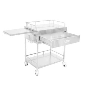 Compact 3 Tier Stainless Medical Trolley Corrosion Proof With Drawers
