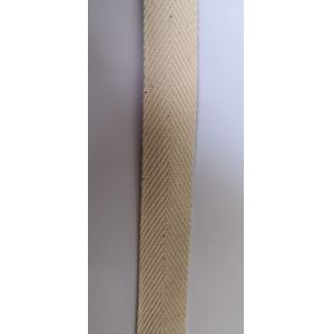 2.5 Cm Flat Elastic Rope Beige Cotton Herringbone Knit Webbing Non Elastic
