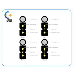 Cheap 1 2 4 Core Fiber FTTH Indoor Drop Cable 1000meters G.657A LSZH Single Mode for sale