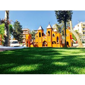 4Cm Lawn Artificial Carpet Grass Double Wave Monofilament 12400 Detex