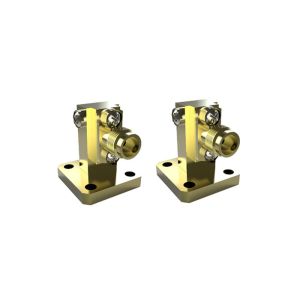 40GHz Waveguide To Coaxial Adapter WR28 K 2.92mm Brass Material Right Angle K