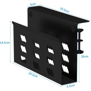 China 12inch Office Cable Management Holder Mount Under Desk Laptop Holder Keyboard Organizer Side Desk Storage Rack on sale