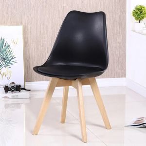 Yellow Upholstered Leather Dining Chairs PP Plastic Modern Dining Chairs With