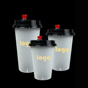 BPA Free PP Disposable Milk Tea Cups 1oz With Lid