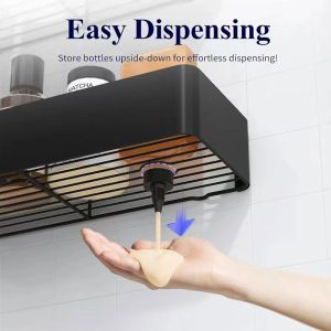 Drill-Free Rustproof Adhesive Shower Organizer Stainless Steel Shower Rack for