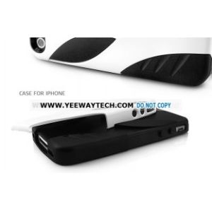 Alien Design Plastic and TPU Assembly Case for iPhone 4S - White