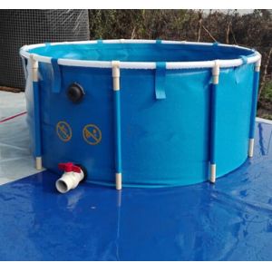 2M*1M 5000L Tarpaulin Fish Tank / Folding Round Fish Pond For Aquaculture Diy