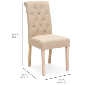 Nordic Leather Dining Room Chairs Tufted High Back Optional Colour