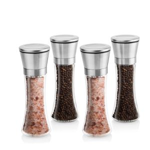China Adjustable Spice Biodegradable 160ml Glass Pepper Grinder on sale