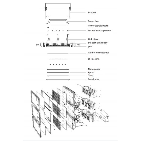 Power saving outdoor landscape sports stadium led flood light up to 2000w