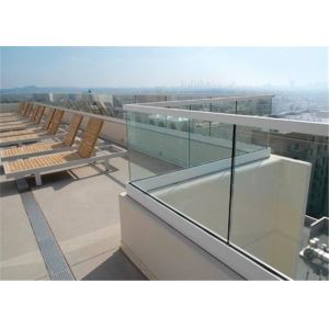 China Glass Terrace Building Railing Commercial Glass Balustrade Aluminum U Channel Handrail Flooring Mounted on sale