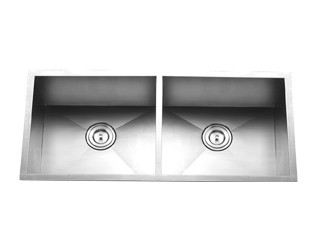 Quality Right Angle Corner Two Basin Kitchen Sink wholesale
