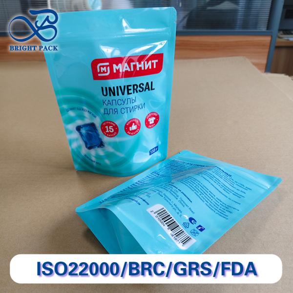 Quality Leak-Proof Stand Up Bags For Laundry Pods Packaging Custom Thickness With Child-Safe Zipper. wholesale