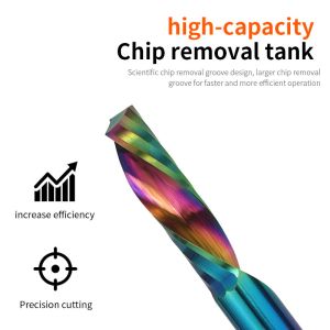 1 Flute Spiral 1/8 Down Cut End Mill Wood Carving Bits Cutingacrylic Board Tools