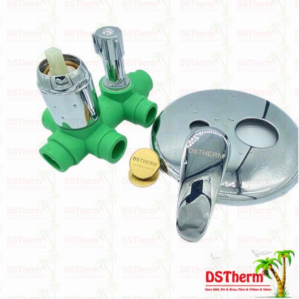 Five Ways Round Cover Ppr Mixer Shower Valve Cold Hot Water Balanced Valve