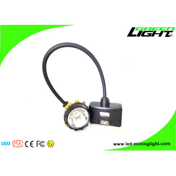 Quality 221lum 15000Lux Corded Mining Cap Lamp 6.8Ah Panasonic Battery Two Charging Way Led Flashing Light Headlight for Mining wholesale