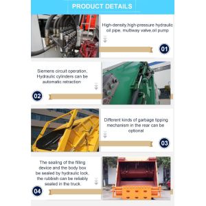 4X2 Garbage Removal Truck with Euro 2 Emission Standard, ISO9001 Certification