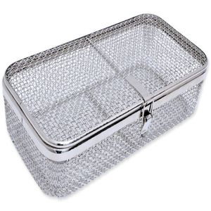 0.5-5mm Wire Diameter Stainless Steel Mesh Basket With Lid 3-10mm Aperture