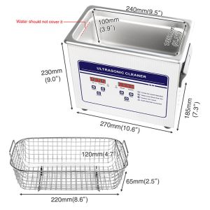 Skymen 020S Portable Ultrasonic Cleaner 3.2L Mechanical Rechargeable Battery