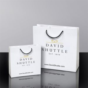 Cheap Custom Large Durable White Paper Shopping Paper Bags With Logo for sale